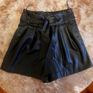 Zara Black Vegan Leather Shorts